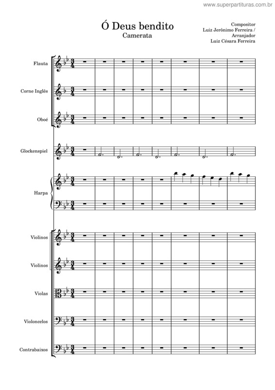 Partitura da música Ó Deus Bendito