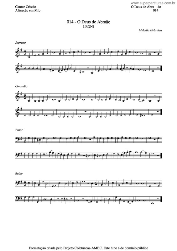 Partitura da música O Deus De Abraão v.3