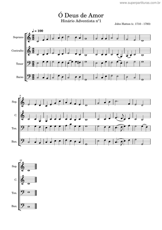 Partitura da música Ó Deus De Amor v.4