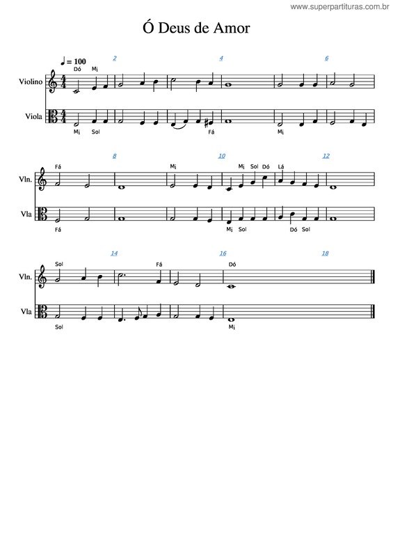 Partitura da música Ó Deus De Amor v.6