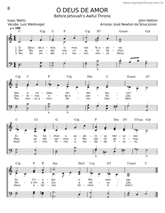 Partitura da música Ó Deus De Amor v.9