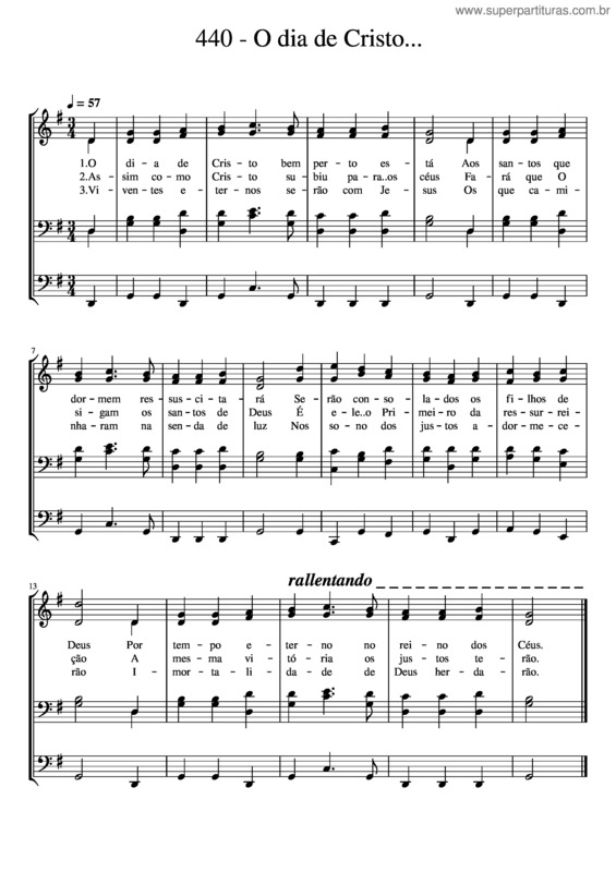 Partitura da música O Dia De Cristo Bem Perto Está