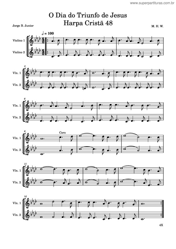 Partitura da música O Dia Do Triunfo De Jesus Harpa Cristã 48