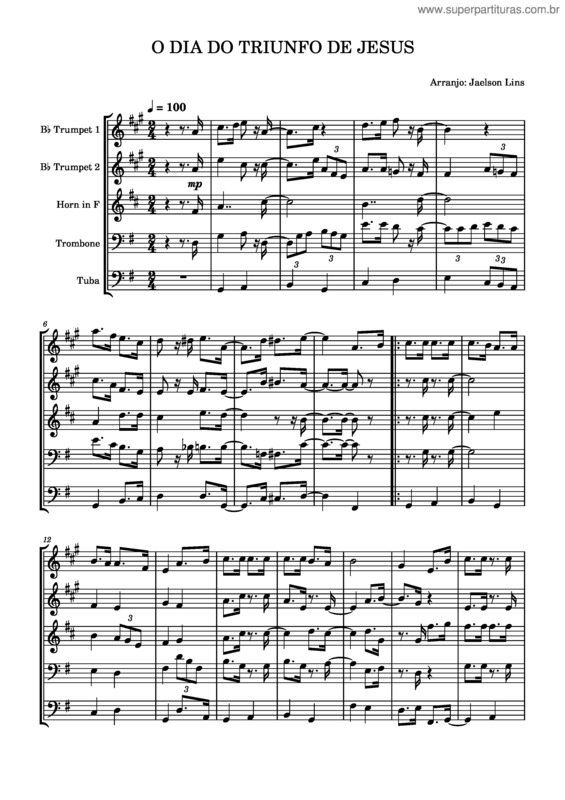 Partitura da música O Dia Do Triunfo De Jesus v.3