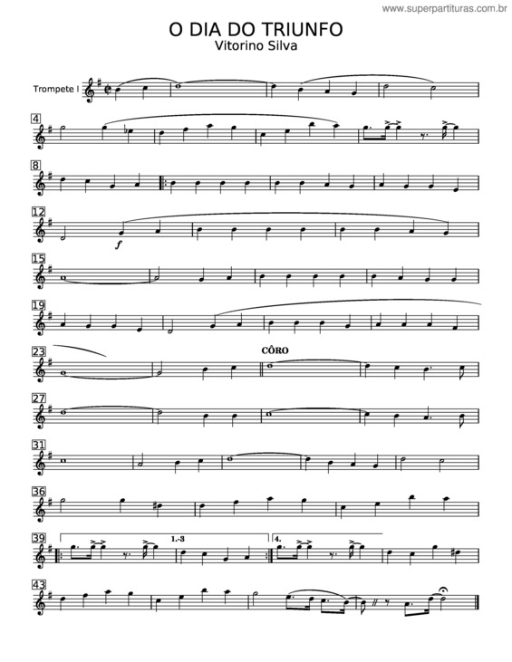 Partitura da música O Dia Do Triunfo