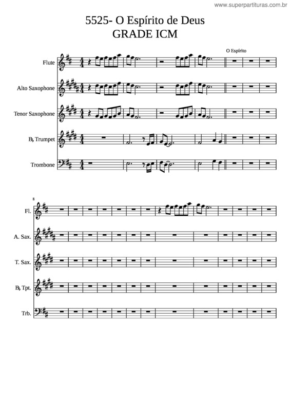 Partitura da música O Espírito De Deus v.3