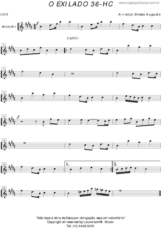 Super Partituras - O Exilado - 36 HC v.11 (Harpa Cristã, J.H.N.