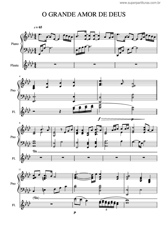 Partitura da música O Grande Amor De Deus v.2