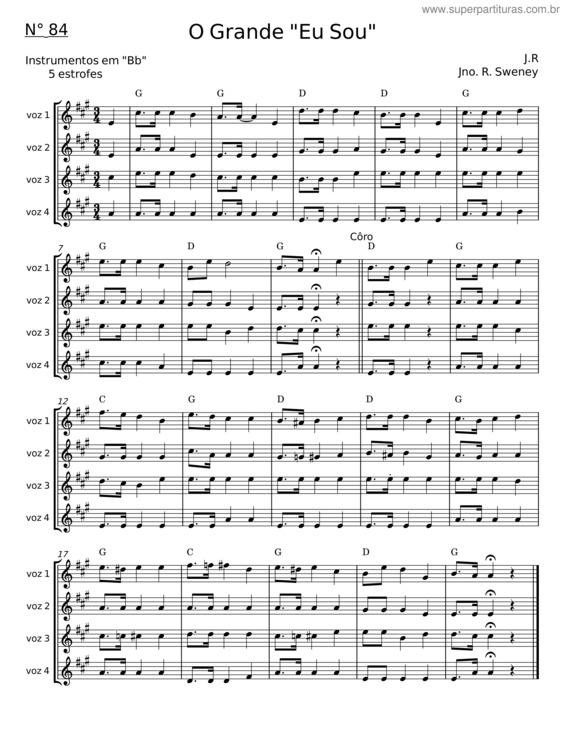 Partitura da música O Grande Eu Sou v.3