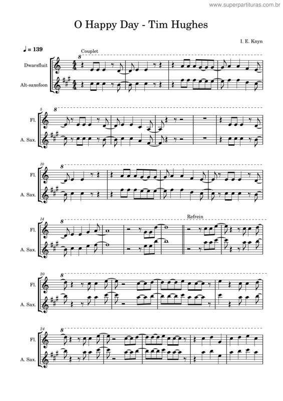 Partitura da música O Happy Day v.2