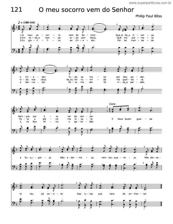 Partitura da música O Meu Socorro Vem Do Senhor