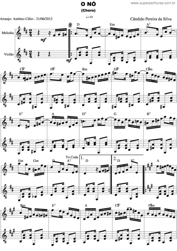 Partitura da música O Nó v.5