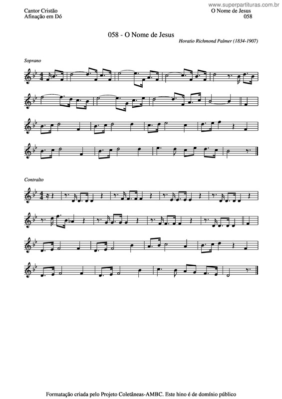 Partitura da música O Nome De Jesus v.5