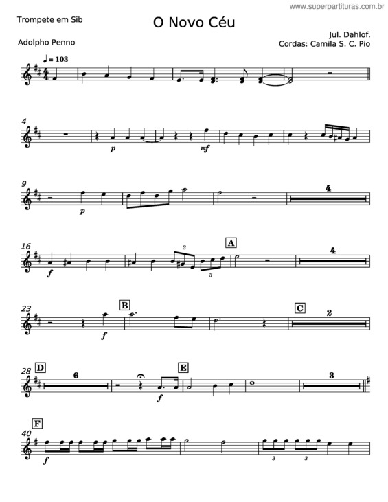 Partitura da música O Novo Céu v.2