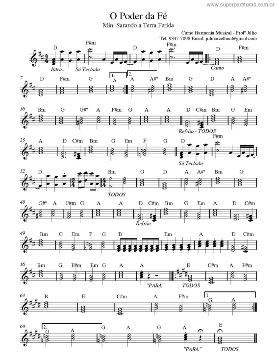 Partitura da música O Poder Da Fé