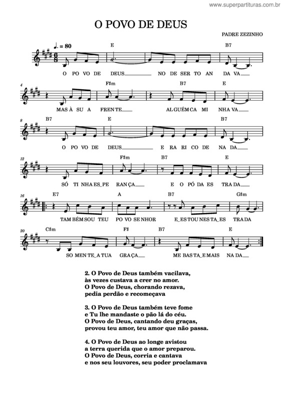 Partitura da música O Povo De Deus O Povo De Deus