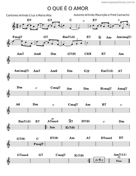 Partitura da música O Que É O Amor v.3