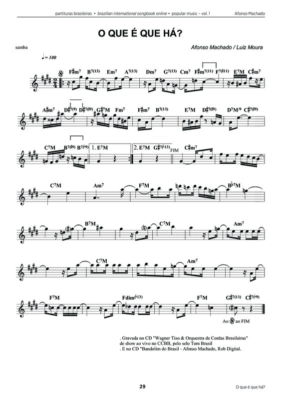 Partitura da música O Que É Que Há