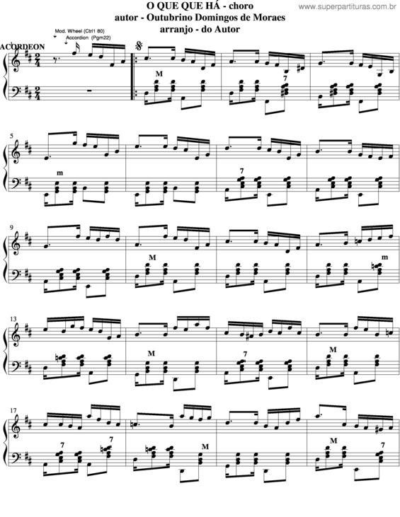 Partitura da música O Quê Que Há v.3