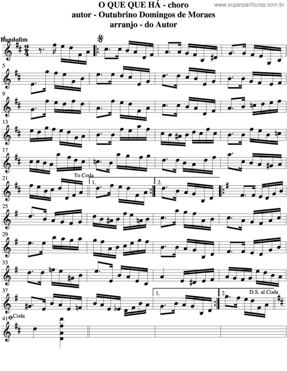 Partitura da música O Que Que Há v.4