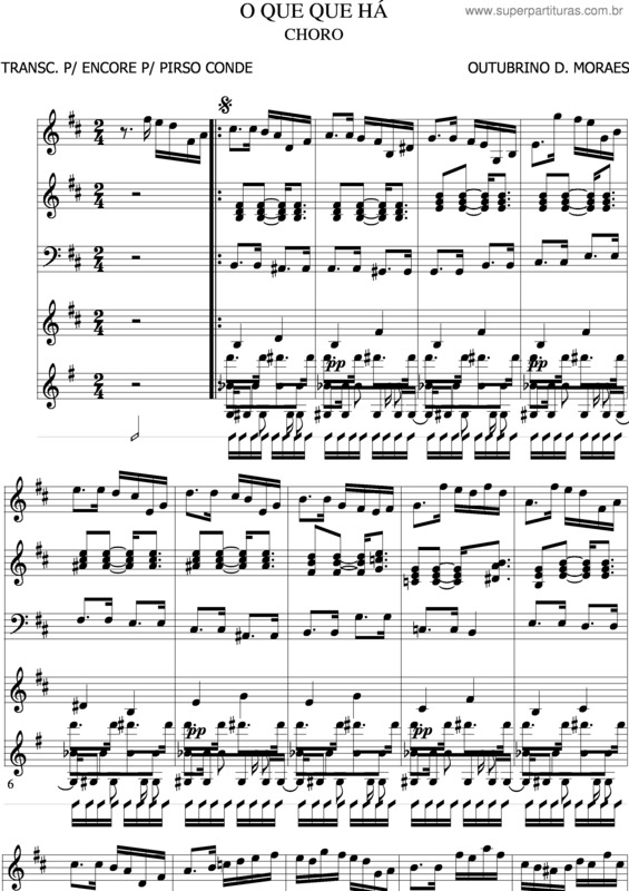 Partitura da música O Que Que Há