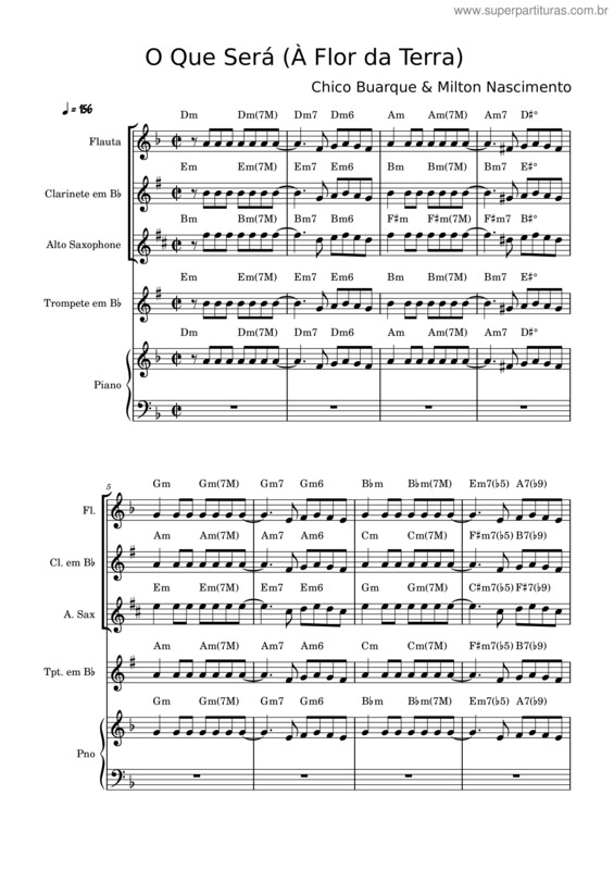 Partitura da música O Que Será v.5