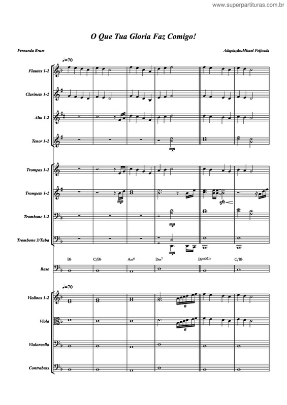 Partitura da música O Que Tua Glória Fez Comigo v.2