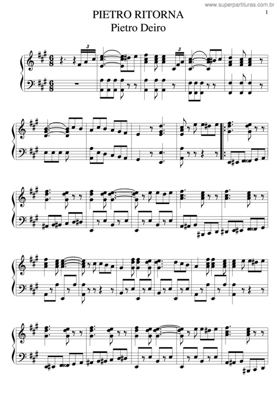 Partitura da música O Ritorno De Pietro