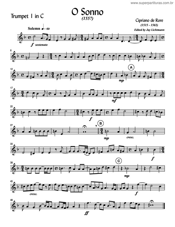 Partitura da música O Sonno