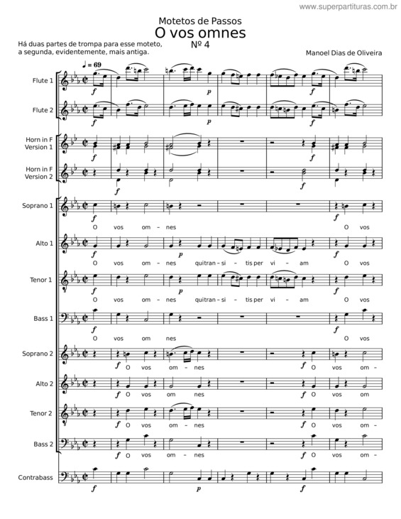 Partitura da música O Vos Omnes In C Minor