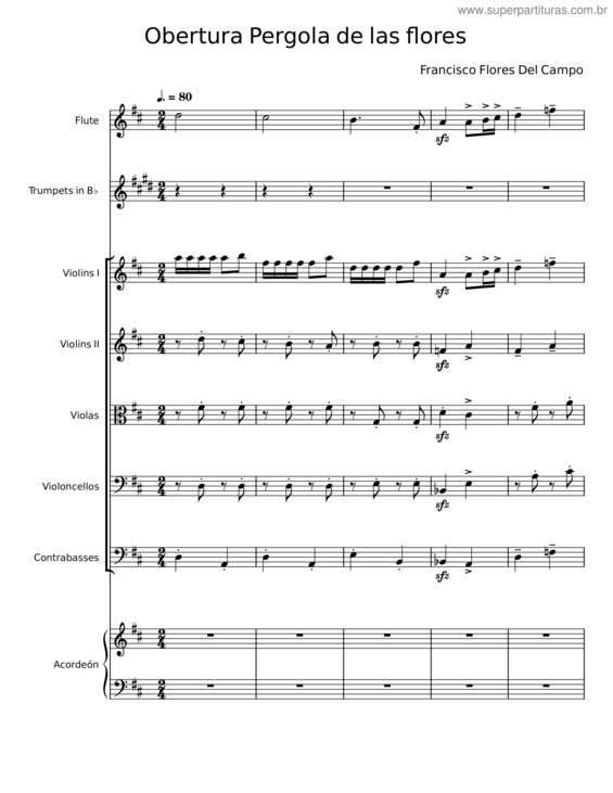 Partitura da música Obertura Pergola De Las Flores