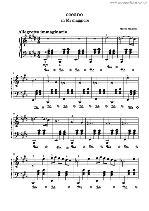 Partitura da música Oceano v.27