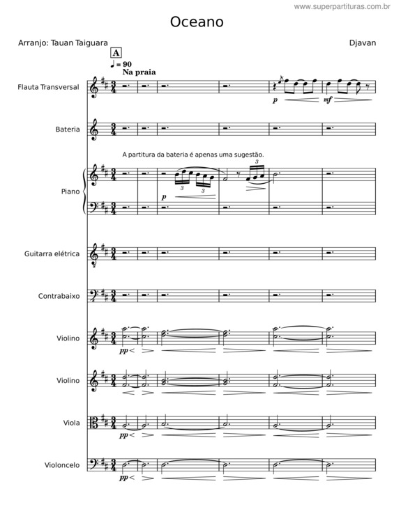 Partitura da música Oceano v.34