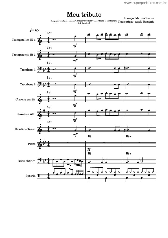 Partitura da música Oceanos v.20