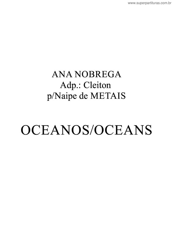 Partitura da música Oceanos v.9