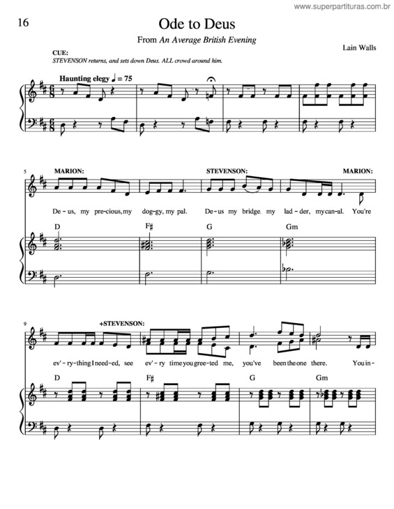 Partitura da música Ode To Deus