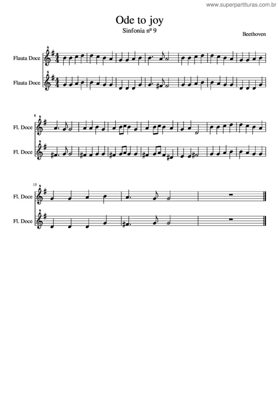 Partitura da música Ode To Joy v.3