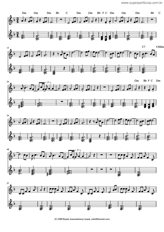 Partitura da música Oh Butterfly