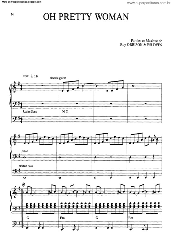 Partitura da música Oh Pretty Woman v.2