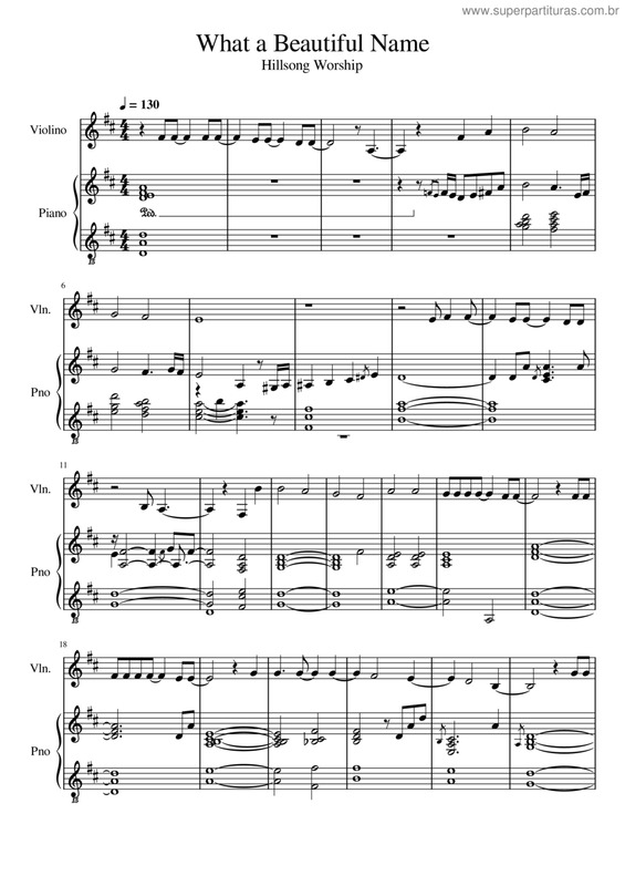 Partitura da música Oh Quão Lindo Esse Nome É (What A Beautiful Name)