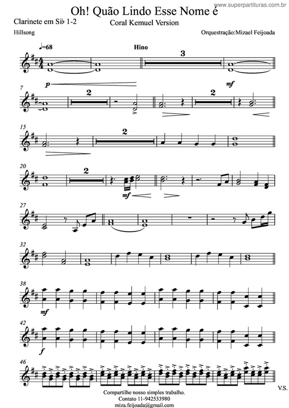 Partitura da música Oh Quão Lindo Esse Nome É v.4