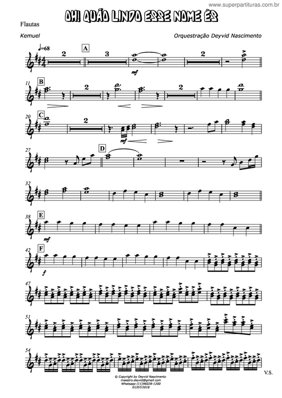 Partitura da música Oh Quão Lindo Esse Nome É v.8