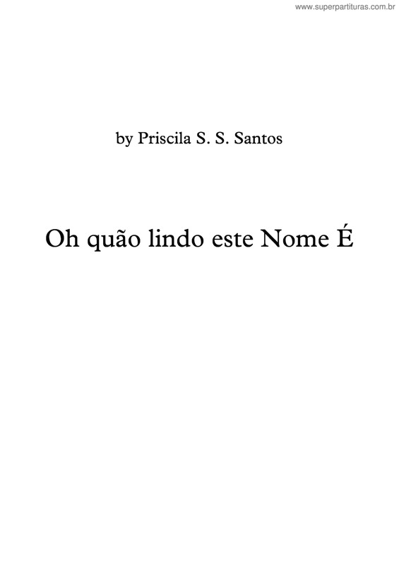 Partitura da música Oh Quão Lindo Esse Nome É v.9