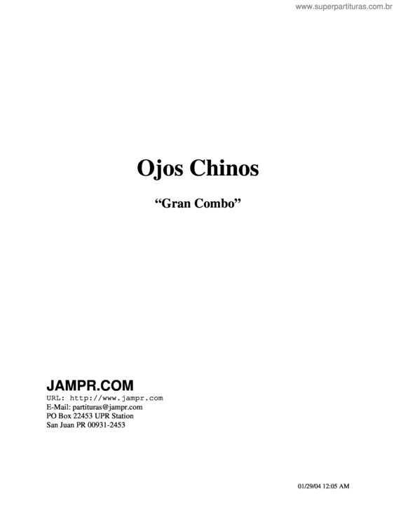 Partitura da música Ojos Chinos