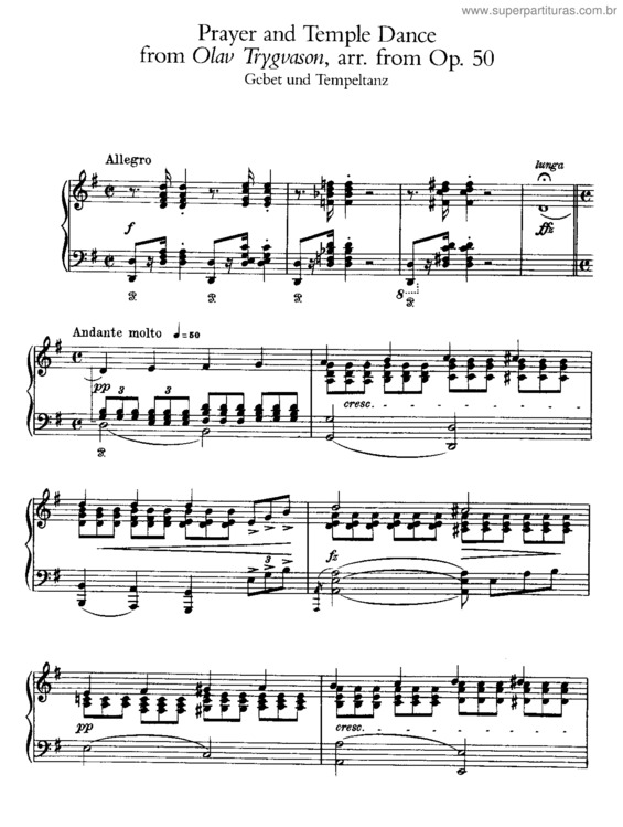 Partitura da música Olav Trygvason