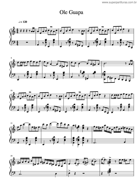 Partitura da música Ole Guapa v.2