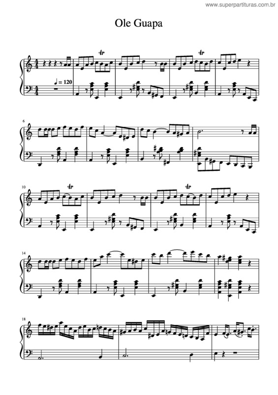 Partitura da música Ole Guapa v.3