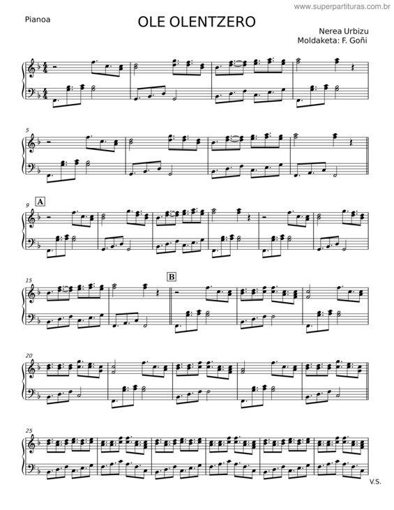 Partitura da música Ole Olentzero