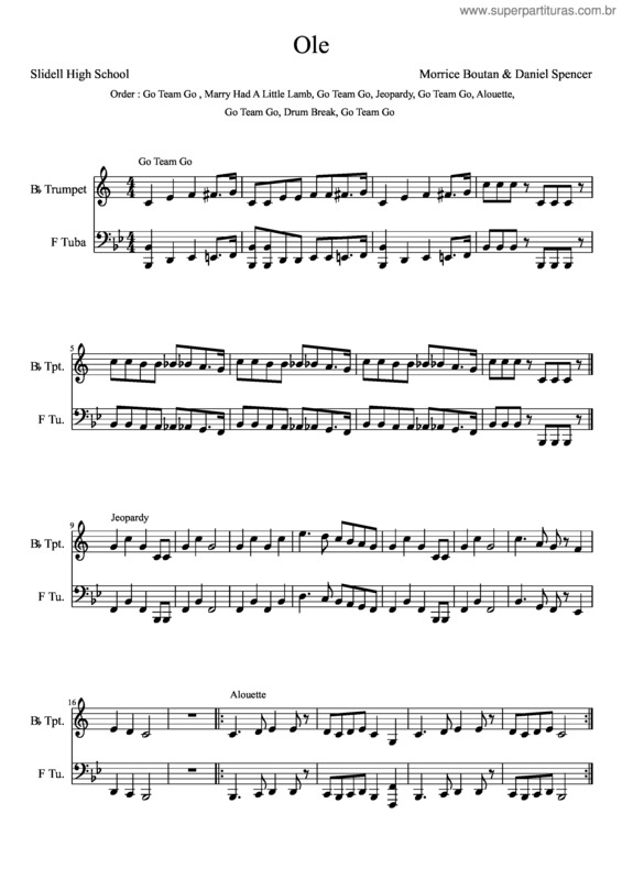 Partitura da música Ole v.2