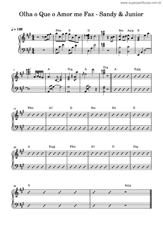 Partitura da música Olha O Que O Amor Me Faz v.5